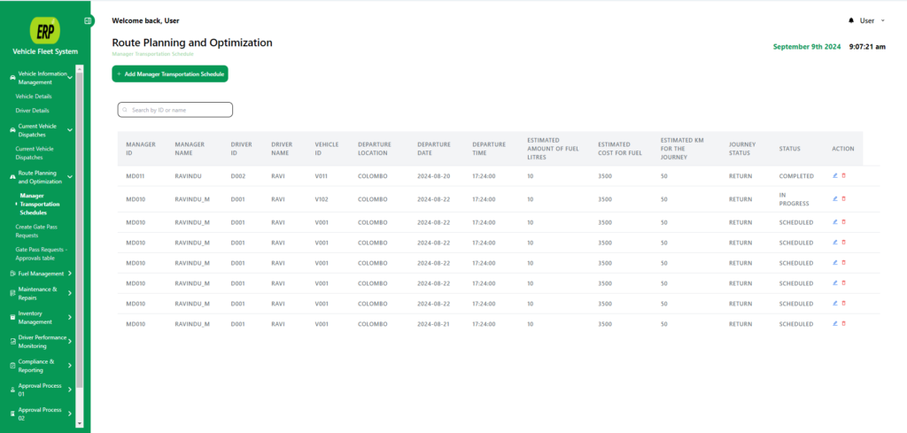 vehicle fleet dashboard